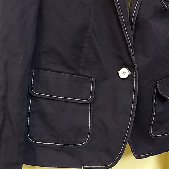 Tommy Hilfiger Navy Blue Blazer White Stitching 8 - Picture 4 of 6